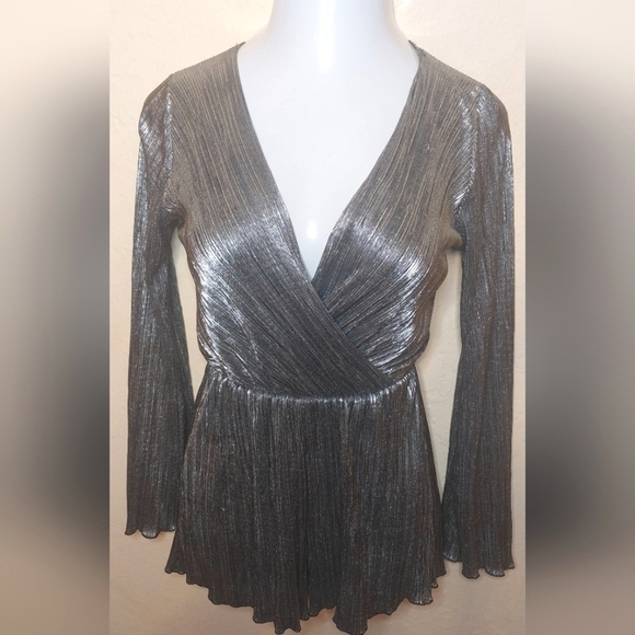 Charlotte Russe Pants - Charlotte Russe, Silver Metallic, Romper, Size S